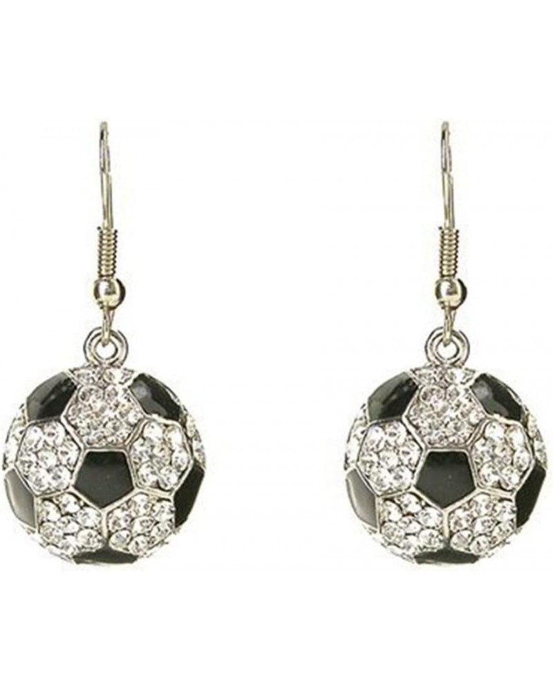 Baseball Basketball Volleyball Dangle Drop Earrings Rhinestone Crystal Circle Ball Hook Earrings for Women Girls Sports Jewel...