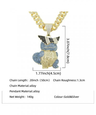 Iced Out Necklace, Hip Hop Turtle Pendant Bling Diamond Chain 18/20/24 Inch Length for Men/Women Fans Collection 18inch big t...