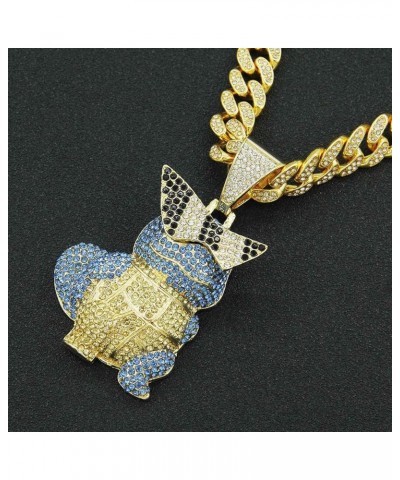 Iced Out Necklace, Hip Hop Turtle Pendant Bling Diamond Chain 18/20/24 Inch Length for Men/Women Fans Collection 18inch big t...