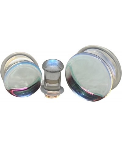 Pair of Aurora Borealis Single Flare Glass Plugs (PG-574) $10.72 Body Jewelry