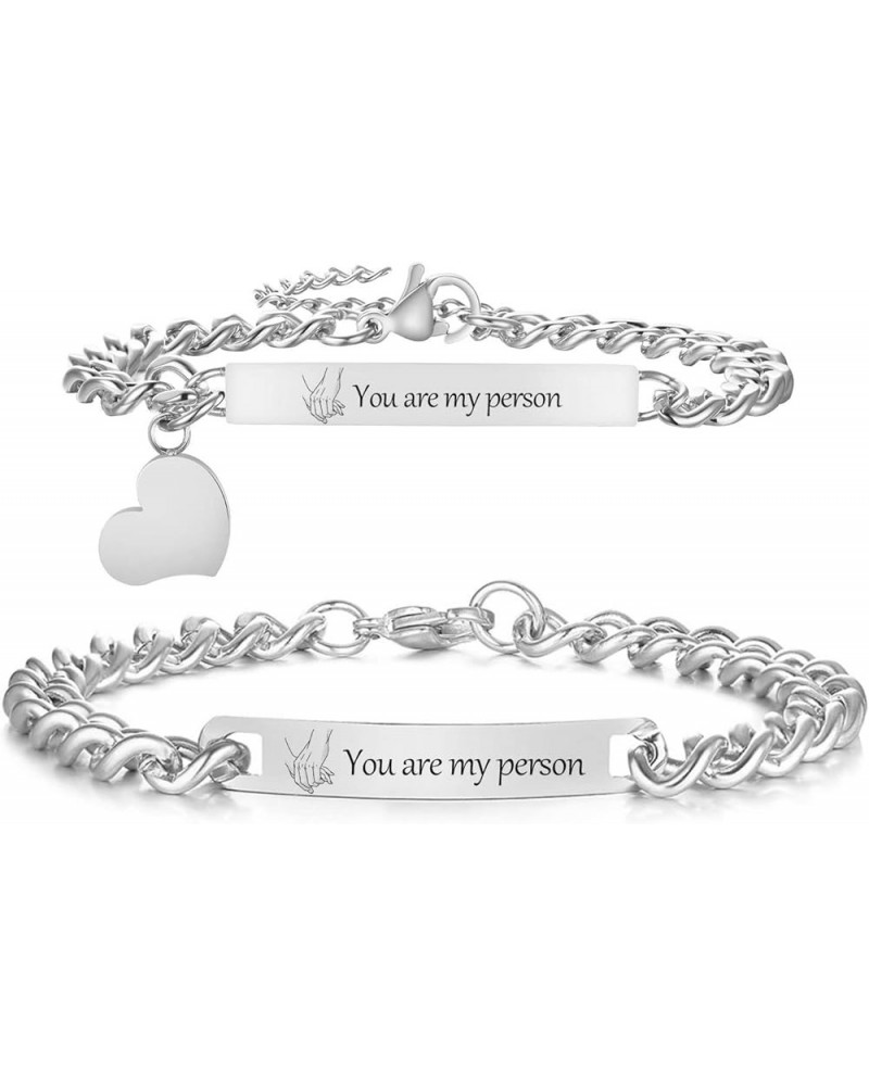 Customize ID Bracelets Gift for Couples - His & Her Matching Bracelet, Men Women Promise Cuban Chain Bracelet you are my pers...