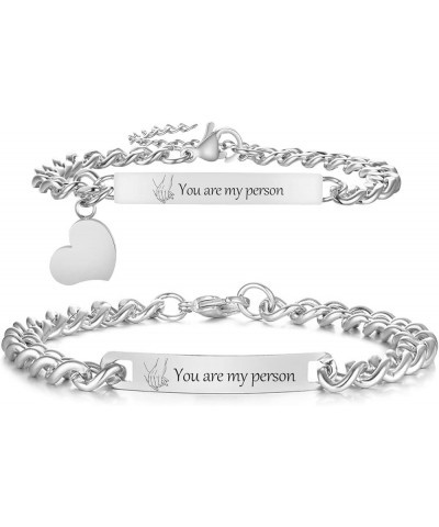 Customize ID Bracelets Gift for Couples - His & Her Matching Bracelet, Men Women Promise Cuban Chain Bracelet you are my pers...