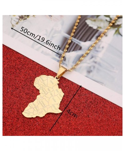 Stainless Steel Map of Africa Country Pendant Necklace Men Women Hip Hop African Jewelry Gold Color $8.05 Pendants