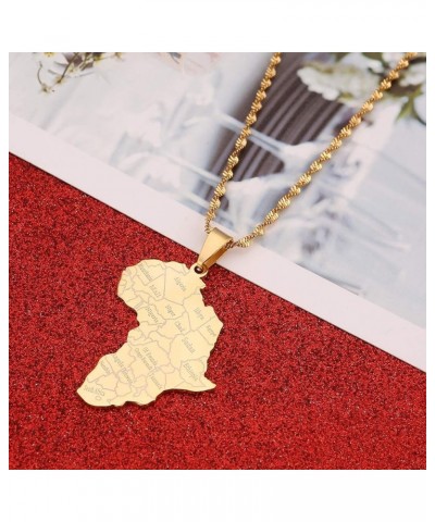 Stainless Steel Map of Africa Country Pendant Necklace Men Women Hip Hop African Jewelry Gold Color $8.05 Pendants