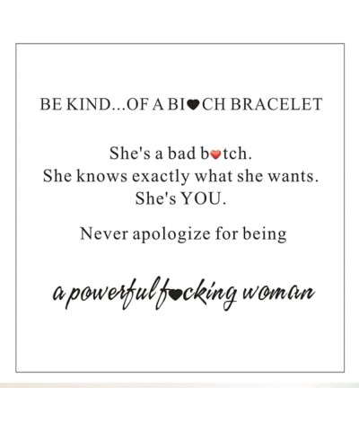 Be Kind Of A Bitch Bracelet for Women Inspirational Cuff Bracelet Stainless Steel Engraved Bangle Friend Bracelet Jewelry Gif...