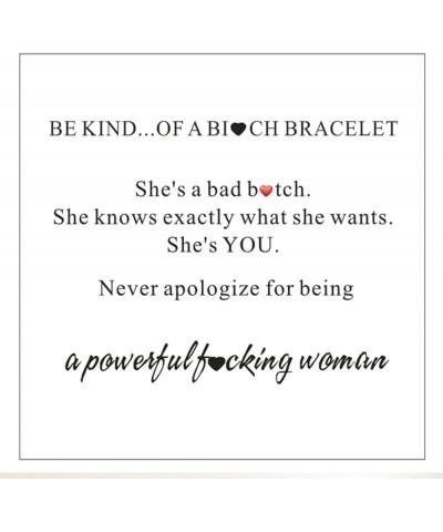 Be Kind Of A Bitch Bracelet for Women Inspirational Cuff Bracelet Stainless Steel Engraved Bangle Friend Bracelet Jewelry Gif...