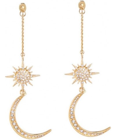 Meolin Star Moon Round Tassel Dangle Drop Earrings Stud Earrings for Women Jewelry $4.58 Earrings