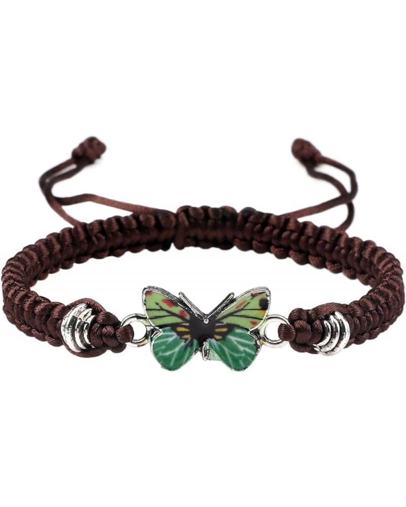 Classic Butterfly Bracelets for Women Adjustable Woven Bracelets Charm Color Butterfly Hand Chain for Friendship Love 05-Gree...