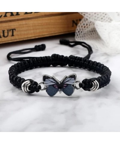 Classic Butterfly Bracelets for Women Adjustable Woven Bracelets Charm Color Butterfly Hand Chain for Friendship Love 05-Gree...