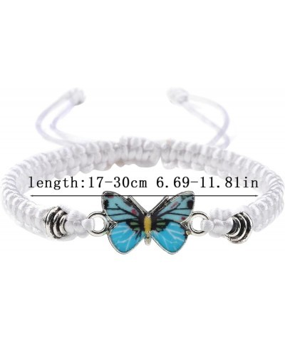 Classic Butterfly Bracelets for Women Adjustable Woven Bracelets Charm Color Butterfly Hand Chain for Friendship Love 05-Gree...