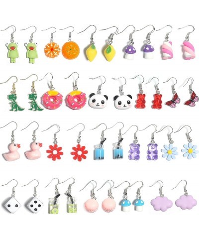 20 Pairs Weird Earrings Funny Earrings Gummy Bear Duck Water Bottle Fish Dinosaur Mushroom Butterfly Strawberry Dangle Earrin...