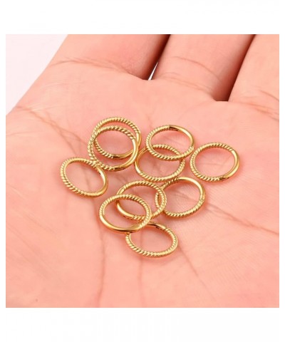 10PCS Rings Hypoallergenic Stainless Steel 0g 2g Plugs Ear Gauges Piercing Stretchers Fashion Body Jewelry 1.2*8mm 10PCS Gold...