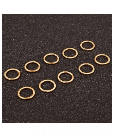 10PCS Rings Hypoallergenic Stainless Steel 0g 2g Plugs Ear Gauges Piercing Stretchers Fashion Body Jewelry 1.2*8mm 10PCS Gold...