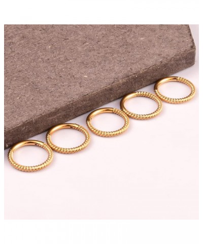 10PCS Rings Hypoallergenic Stainless Steel 0g 2g Plugs Ear Gauges Piercing Stretchers Fashion Body Jewelry 1.2*8mm 10PCS Gold...