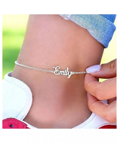 Personalized Name Ankle Bracelet for Women Custom Layered Name Anklet with Initials 18K Gold Plated Graduation Gift Customize...