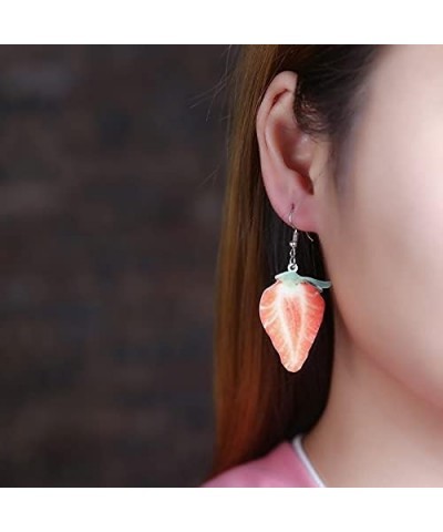 9 Pairs Statement Dangle Earrings Trendy Cute Fruits Drop Earrings Sets Lightweight Acrylic Creative Summer Earrings for Wome...