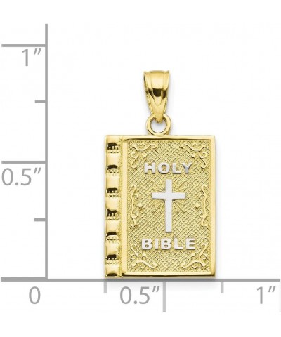 Solid 10k Yellow Gold Two Toned Holy Bible Charm Pendant - 23mm x 13mm $74.80 Pendants