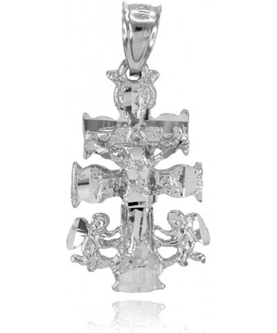 Religious Jewelry by FDJ Silver Caravaca Double Cross with Angels Crucifix Pendant $12.60 Pendants