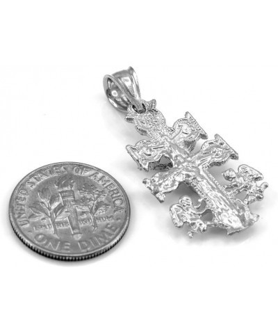 Religious Jewelry by FDJ Silver Caravaca Double Cross with Angels Crucifix Pendant $12.60 Pendants