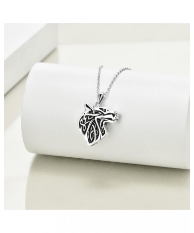 Wolf Urn Necklace for Ashes 925 Sterling Silver Celtic Viking Cremation Jewelry for Women Men $27.53 Necklaces