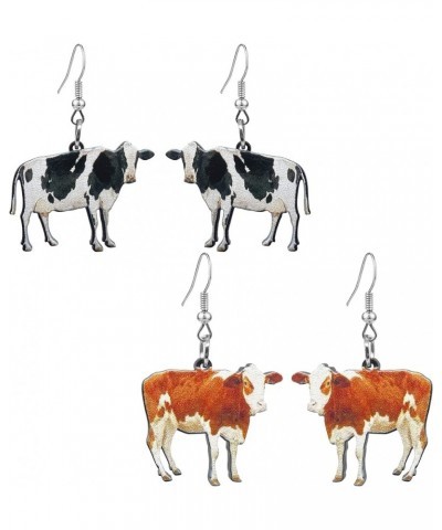 2 Pairs Acrylic Farm Animal Earrings Cute Animal Acrylic Earrings Set Funny Snail Goose Cow Chicken Dangle Drop Earrings for ...