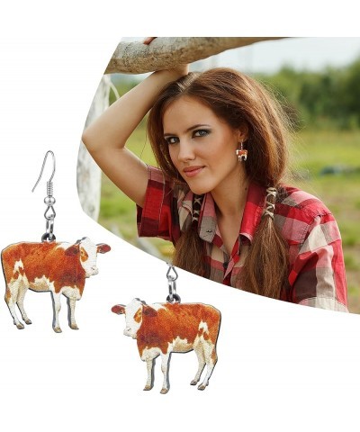 2 Pairs Acrylic Farm Animal Earrings Cute Animal Acrylic Earrings Set Funny Snail Goose Cow Chicken Dangle Drop Earrings for ...