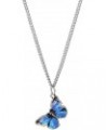 Beautiful Blue Enamel Butterfly Pendant Necklace Womens Alloy Cute Necklace with 44cm Chain purple $3.72 Necklaces