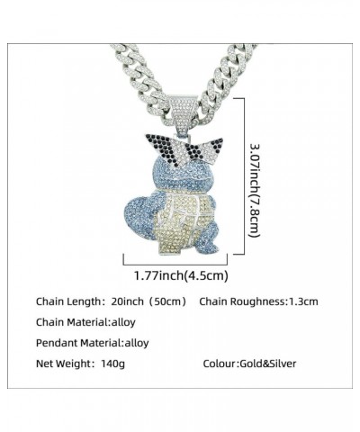 Iced Out Necklace, Hip Hop Turtle Pendant Bling Diamond Chain 18/20/24 Inch Length for Men/Women Fans Collection 24inch big t...