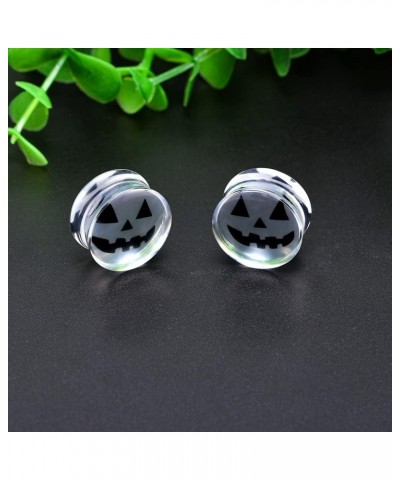 1 Set Ear Gauges Flesh Plugs Double Flared Acrylic Tunnels Saddle Expanders Halloween Earrings Stretchers 0g to 30mm. Y705 9/...