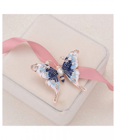 Temperament Enamel Rhinestone Crystal Butterfly Shaped Brooch For Women Brooch Insert Brooch Pin Dress Coat Accessories $4.29...