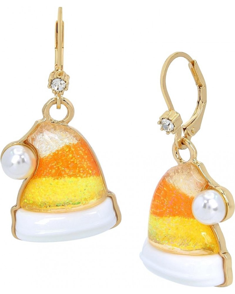 Womens Whimsical Christmas Earrings One Size Orange $17.47 Earrings