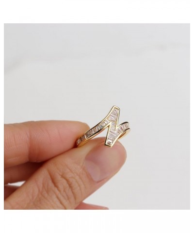 Gold Adjustable Open Ring for Women Girls, Cute Sparkly Rhinestone Fashion Statement Diamond Valentine Wedding Prom Jewelry G...