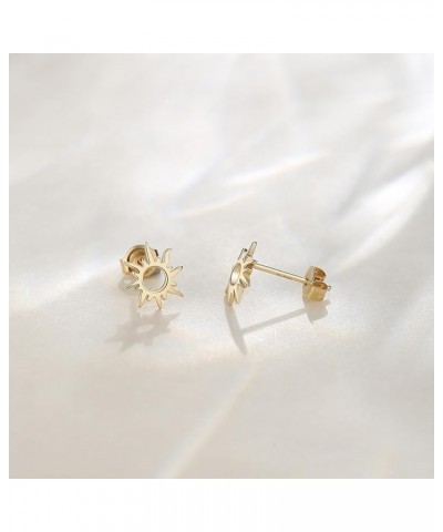 14K Solid Yellow Gold Stud Earrings Dainty Tiny Delicate Durable Small Earrings Fine Jewelry Birthday Gifts for Women Girls S...