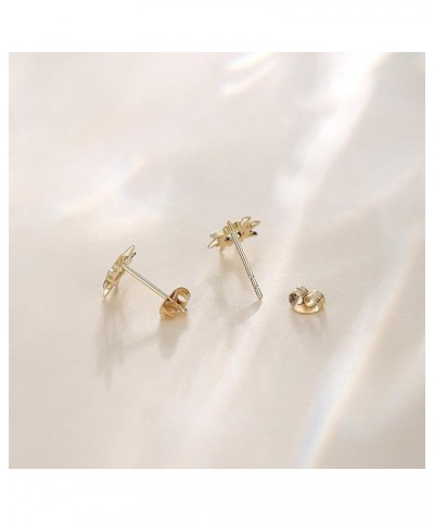 14K Solid Yellow Gold Stud Earrings Dainty Tiny Delicate Durable Small Earrings Fine Jewelry Birthday Gifts for Women Girls S...