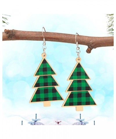 Unique Retro Handmade Christmas Wooden Earrings Lightweight Wood Santa Claus Snowflake Snowman Christmas Tree Bells Drop Dang...