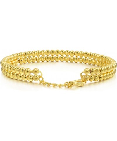 999.9 24K Solid Gold Price-by-Weight 20.58g Gold Double-Layered Beads Openable Cuff Bangle for Women 82795K | 7 (Wrist Size:1...