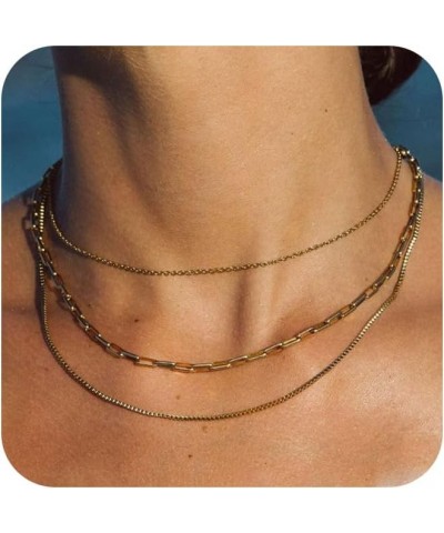 Choker Necklace for Women Dainty 14k Gold Plated Chunky Snake Chain Necklace Layered Gold Simple Trendy Gold Jewelry Gift for...