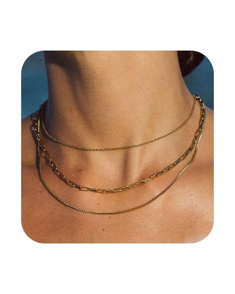 Choker Necklace for Women Dainty 14k Gold Plated Chunky Snake Chain Necklace Layered Gold Simple Trendy Gold Jewelry Gift for...