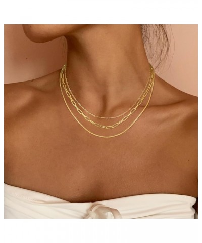 Choker Necklace for Women Dainty 14k Gold Plated Chunky Snake Chain Necklace Layered Gold Simple Trendy Gold Jewelry Gift for...