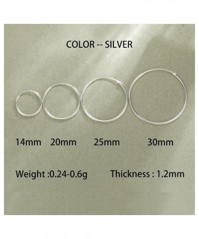 925 Sterling Silver Hoops Huggie Stud Earrings Set Thin Hoops Cubic Zirconia Earrings for Women Pack of 3-6 Pairs 4 Silver Ho...