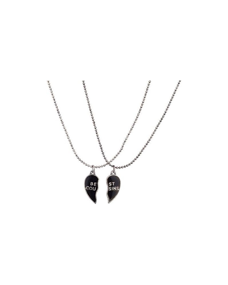 Burnish Silver Best Cousins Mood Detachable Heart Necklace Set (2 Pc) Silver $8.07 Necklaces