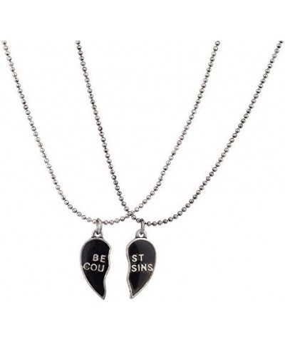 Burnish Silver Best Cousins Mood Detachable Heart Necklace Set (2 Pc) Silver $8.07 Necklaces