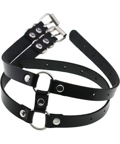 Adjustable 2 Rows Black Leather Collar for Women,Punk Rock Armbands Harness Jewelry Necklace for Man Only Collar $8.29 Necklaces