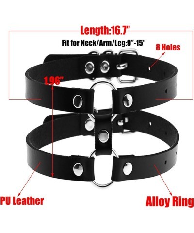 Adjustable 2 Rows Black Leather Collar for Women,Punk Rock Armbands Harness Jewelry Necklace for Man Only Collar $8.29 Necklaces