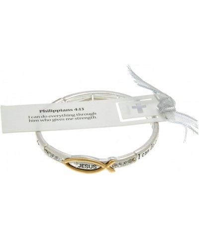 Two Tone Jesus Fish Symbol Stretch Bracelet $12.38 Bracelets