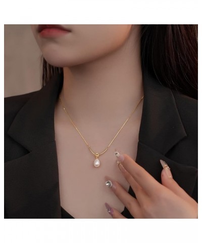 S925 Single Pearl Freshwater Cultured Knot Infinity Pearl Pendant Dainty Necklaces Anniversary Wedding Gift for Women Girls G...