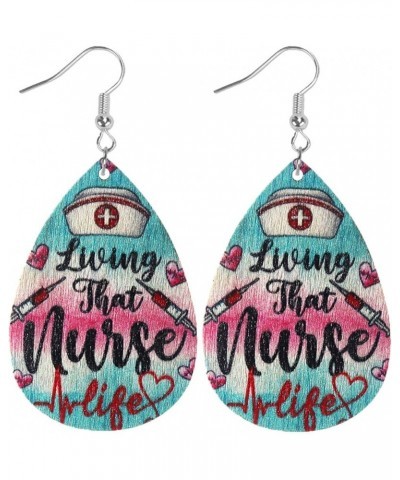 Funny Wooden Nurse Earrings Handmade Colorful Wood Nurse Day Drop Dangle Earrings Jewelry Gifts for Nurse Doctor Appreciation...