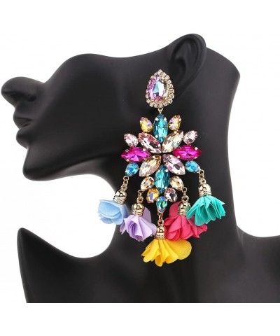 2022 Crystal Statement Earrings Tassel Big Drop Earrings for Women Fashion Rhinestones Jewelry Accessories Women Wholesale E1...