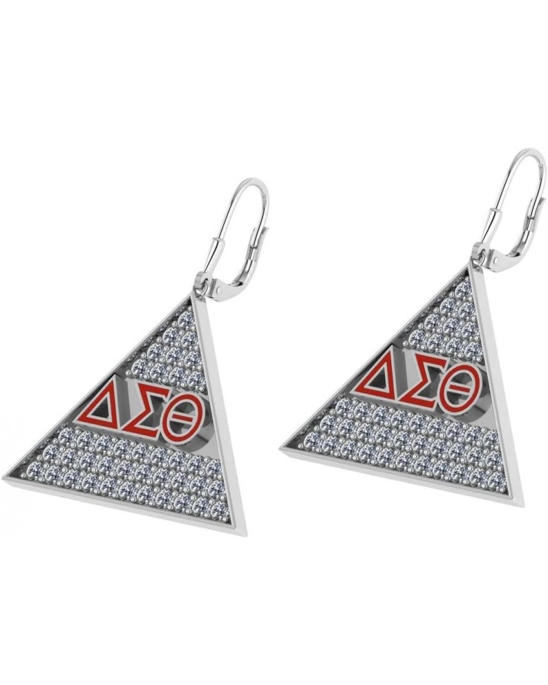 DELTA SIGMA THETA TRIANGLE SILVER EARRING DST-E005 $28.00 Earrings