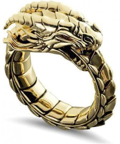 3D Ouroboros Snake Serpent Ring Silver Eating Tail Mayan Cobra Stainless Steel Brass Copper Leviathan Poseidon Coiled Dragon ...